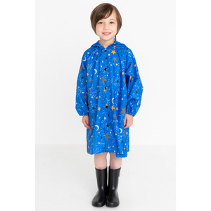 * star pattern blue * 110cm * Kids raincoat man raincoat Kids man knapsack correspondence bicycle stylish lovely for children 