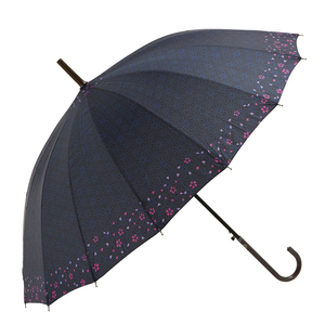 ☆ 36010. Kabuchi Sakura NV Umbrella Ladies Long Umbrella Mail Порядок модный прыжок 16 кость One Touch 55 см.