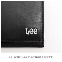 ☆ ブラック 財布 メンズ 長財布 通販 ブランド Lee リー おしゃれ 二つ折り 2つ折り シンプル 無地 ロゴ 刺繍 小銭入れあり ボンデッドレ_画像7