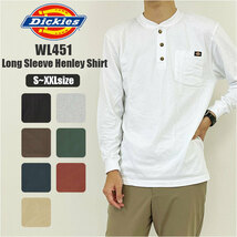 ☆ CB.チョコレートブラウン ☆ XXLサイズ ☆ Dickies ディッキーズ Long Sleeve Henley Shirt WL451 ディッキーズ Dickies tシャツ WL451_画像3