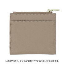 ☆ マスタード ☆ LIZDAYS 二つ折り財布 LIZDAYS リズデイズ 二つ折り財布 本革 軽量 財布 二つ折財布 二つ折り ミニウォレット ミニ財布_画像4