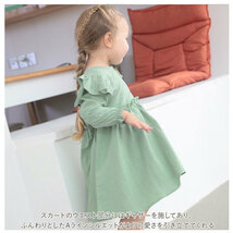 ☆ ミントグリーン ☆ 100cm ☆ ワンピース キッズ 肩フリル 春秋 konepiece058 子供服 ワンピース ベビー服 女の子 ベビー 赤ちゃん 春 秋_画像6