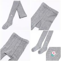 ☆ グレー ☆ XS ☆ キッズタイツ ベビータイツ ykbbtights2 ベビー タイツ ベビータイツ 刺繍 超ロング 膝丈 女の子 ソックス ベビー 靴下_画像8