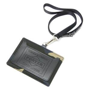 美品 PORTER ポーター IDケース 381-03000 CAMOUFLAGE WALLET ID CASE カムフラージュウォレット パスケース カーキ 28006358