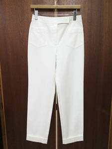 2000 CHANEL STRETCH WIDE TAPERED BUSH WHITE PANTS 38 00T シャネル ストレッチ ブッシュ ワイド テーパード ホワイト パンツ 白