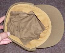 サイズ55 チェコ軍用 カーキ無地 キャップ 帽子 耳当て付き 長期保存の未使用 本物 蔵出し._画像8