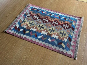 【148ｘ 105】イラン直輸入★シーラーズ産キリム・KILIM■2969-24-H