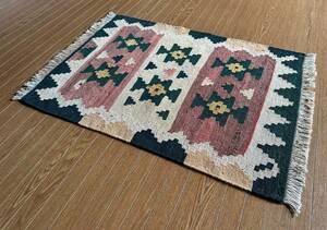 【86 ｘ 64】イラン直輸入★シーラーズ産キリム・KILIM■2917-12-H