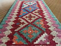 【100 ｘ 60】イラン直輸入★シーラーズ産キリム・KILIM■2906-12-H_画像4