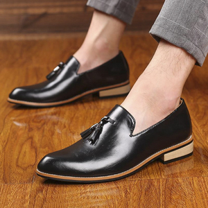 新品★ビジネスシューズ メンズ 紳士靴 リボンタッセルローファー【イエロー、ブラック選択可】25.0cm
