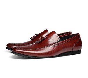 NEW! new goods tassel / Loafer / men's gentleman shoes original leather / slip-on shoes /! wine red SE24cm