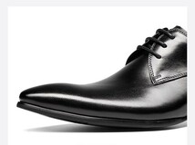 NEW ◆定番 ビジネスシューズ レースアップ ◆本革 プレーントゥ 高級紳士靴 ◆ ブラック 26.5cm SE_画像3