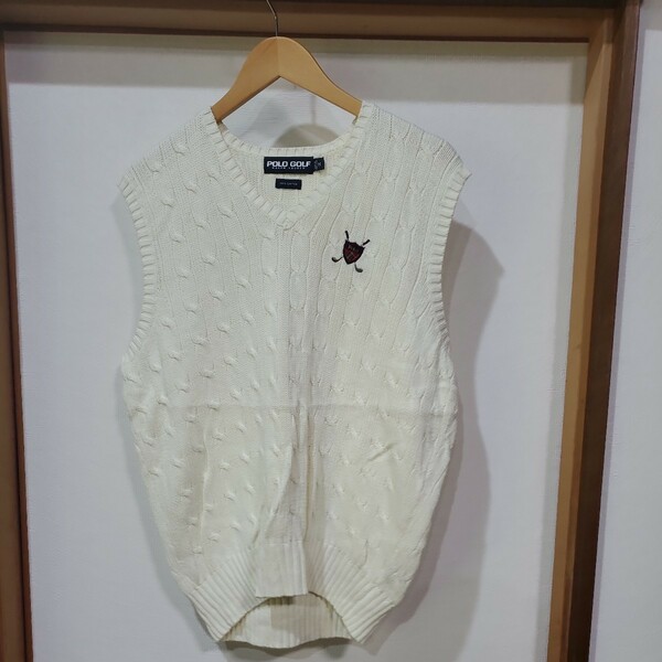 POLOGOLFRALPH LAUREN ニットベスト 無地 サイズM US古着 アメリカ古着 azu287