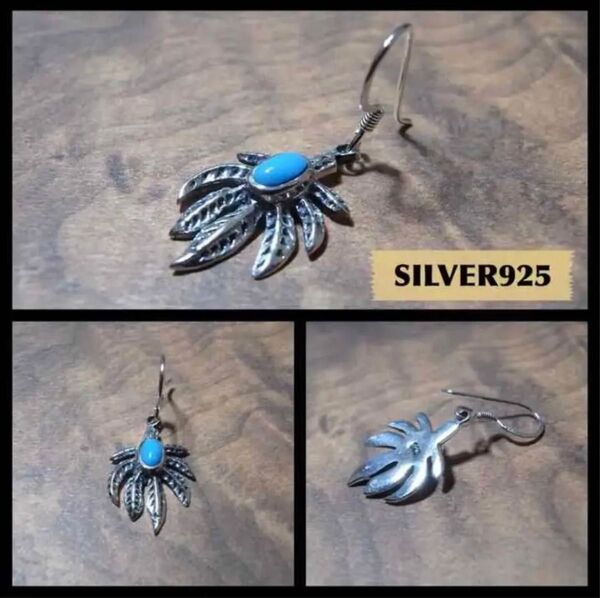 SILVER/シルバー925 マリファナリーフピアス【片耳】