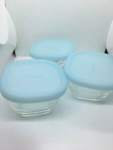 HARIO heat-resisting Mini angle small bowl silicon cover 110ml 3 piece set blue 