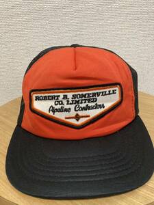80's90's USAヴィンテージ メッシュキャップ 帽子　ROBERT B.SOMERVILLE CO.LIMITED / 企業キャップ ワッペン80年代 90年代 黒系
