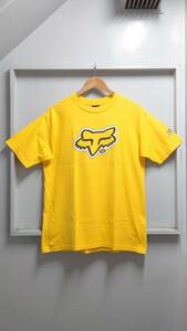 90’s FOX RACING USA製 ロゴ プリント Tシャツ イエロー M 半袖 フォックスレーシング