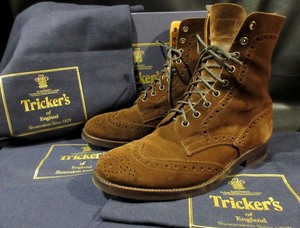 参考定価13万円 トリッカーズ Tricker's M2508 スウェードレザーブーツ カントリーブーツ 革靴 REPELLO BOOTS