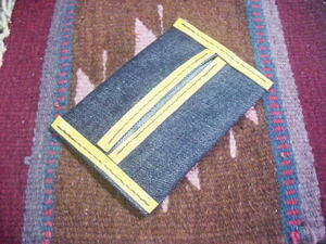  Denim ground & leather . made pocket tissue case * hand made 