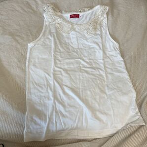 タンクトップ アースミュージックエコロジー 襟レース コットン