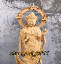 極上◆美品 大勢至菩薩像 仏教美術 極上の木彫精密彫刻 仏像 手彫り 極上品 U318_画像3