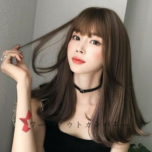 新品 人毛100％ ロングストレート つむじ部分手植え 自然に見えますフルウィッグ かつら ヘアアクセサリー サラサラ 自然