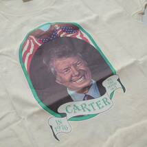 champion チャンピオン Tシャツ デッドストック 70年代 バータグ L プリント/フロッキー 両面　Jimmy Carter オリジナル made in USA_画像2