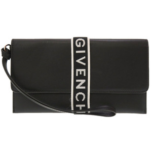 未使用 ジバンシィ ロゴ レザー ブラック クラッチバッグ バッグ 黒 0141 GIVENCHY ジバンシー