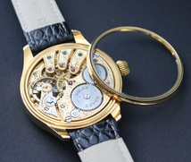 下取＆値引き交渉あり 1930年代 ロレックス懐中時計のムーブメント使用 カスタム時計 白文字盤 ゴールドケース＆エングレービング 腕時計_画像5