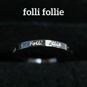[ anonymity delivery ] Folli Follie ring ring black 11.5 number Logo ②