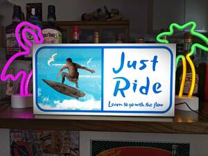 [L size ] surfing Surf shop surfer wave riding Cafe BAR sea. house autograph lamp signboard ornament miscellaneous goods light BOX illumination signboard lightning signboard 