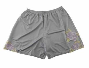 SI5473* new goods underwear inner flair bread ti waist rubber hem embroidery floral print L size shadow gray postage 350 jpy 