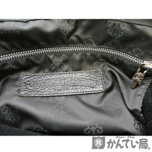 17746 CHROME HEARTS【クロムハーツ】レロ ショルダーバッグ ブラック レザー シルバー925 鞄 メンズ【中古】USED-B_画像9