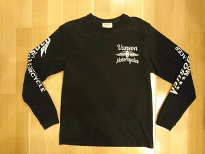 バンソン VANSON 長袖Ｔシャツ 小さめSサイズ 女性にも ロンＴ ロゴ バイク バイカー トップス メンズ 送料レターパックライト370～