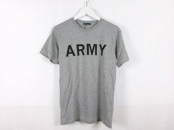 未使用品 バルセドス BARCEDOS Tシャツ 英字 ARMYプリント シンプル クルーネック 半袖 M メンズ グレー /NWM