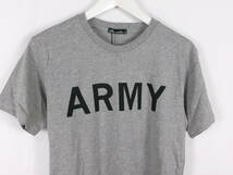 未使用品 バルセドス BARCEDOS Tシャツ 英字 ARMYプリント シンプル クルーネック 半袖 M メンズ グレー /NWM_画像2