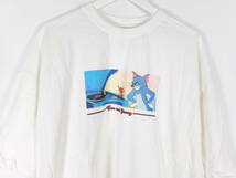 トムアンドジェリー TOM and JERRY トムとジェリー Tシャツ オーバーサイズ プリント 半袖 五分袖 L ホワイト メンズ レディース 中古 /KEI_画像2