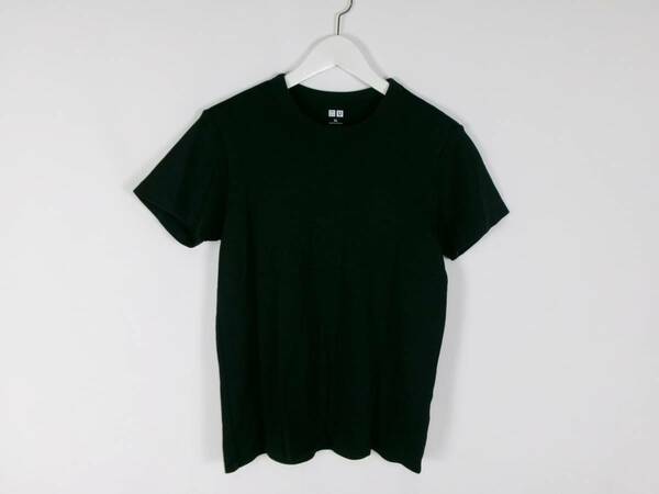 ユニクロユー UNIQLO U クルーネックT Tシャツ シンプル 無地 241-435193 半袖 XL ブラック レディース 中古 /EW