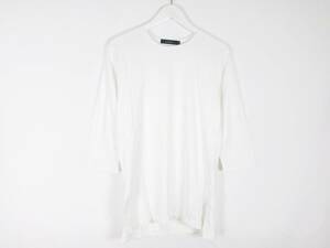  Rageblue RAGEBLUE T-shirt cut and sewn long T-shirt slit crew neck 7 minute sleeve S white men's used /EY