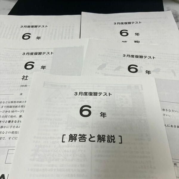 サピックスSAPIX六年生3月度復習テスト算理社文4教科原本(解答付き) 2022年