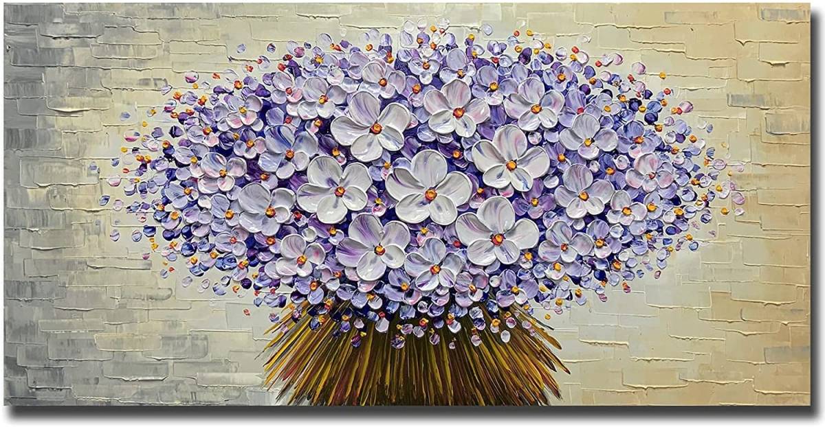 50x100cm Hand-painted Modern Art Brand New Interior Painting Wall Hanging Art Panel Oil Painting Abstract Landscape Wooden Frame Canvas Canvas Painting Hydrangea, Painting, Oil painting, Abstract painting