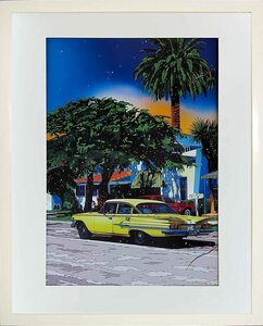 Art hand Auction [Reproduction] New Hideto Suzuki American Car American Car Modern Art Framed Wall Hanging Painting Interior Picture 53x43cm Art Poster Offset, Artwork, Prints, others