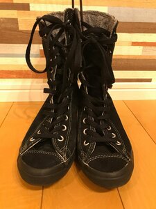 ■【YS-1】 コンバース CONVERSE ミドルブーツ ■ 黒系 24cm 編み上げ 【同梱可能商品】K■