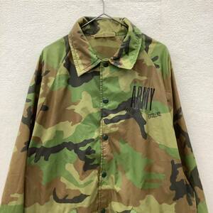 80s ARMY ウッドランド カモ ナイロン コーチジャケット vintage ビンテージ size L 古着