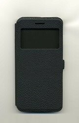 スマホケース カバー iPhone6Plus 6sPlus Bluevision ブラック 黒 手帳型 フリップ 合成皮革 PU レザー Slim Folio IC Card Case Black