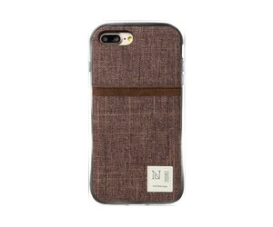 Natural design iPhone 8PLUS 7PLUS （5.5インチ） 衝撃吸収背面ケース CAMPANELLA Brown カードホルダー付