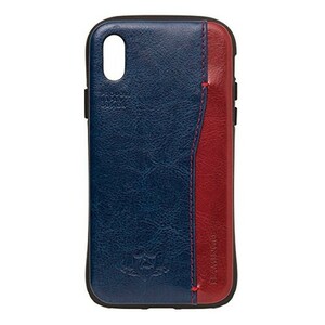 NATURAL design iPhoneX iPhoneXs (5.8インチ) ケース FLAMINGO Blue ブルー 撃吸収 耐衝撃 カードポケット付き iP8-FLP03