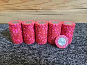 カジノチップ$50表記　100枚　ポーカー　ブラックジャック　バカラ　ルーレット　チップ　カジノ　