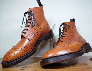 【未使用/ポールスミス別注】英国製 Tricker's/トリッカーズ ウィングチップ ブーツ UK81/2 Fit.5 27-27.5cm相応 ブラウン 茶/クロケット