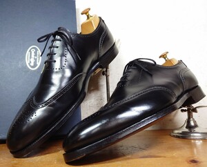 【極美品/ハンドグレード】英国製 クロケット＆ジョーンズ Canterbury 363Last ウィングチップ 7E 25.5cm相応 黒/edwardgreen cheaney